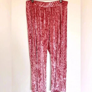 Pink velvet lounge pants